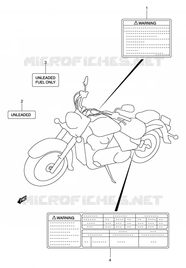 ETIKET (MODELE K1/K2) Suzuki MOTO 800 VOLUSIA 2003  VL800ZK3(E2)