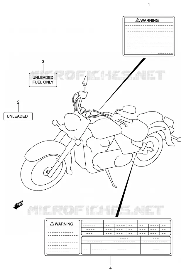 ETIKET (MODELE K3/K4/K5) Suzuki MOTO 800 VOLUSIA 2005  VL800K5(E2)