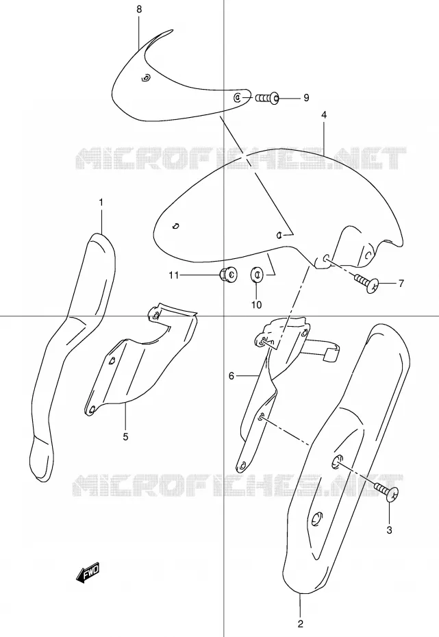 FRONT FENDER (MODELE W/X) Suzuki MOTO 50 STREET-MAGIC 1998  TR50SW(E2)