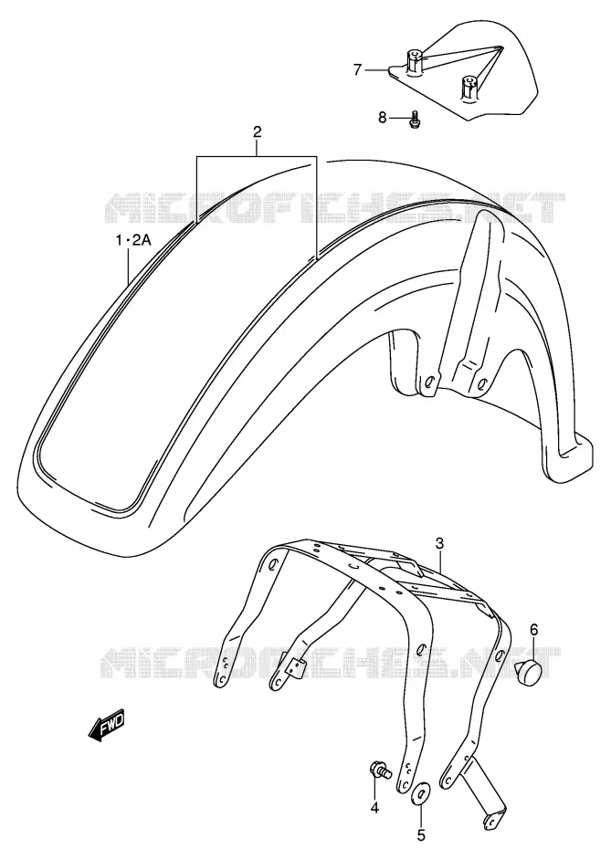 FRONT FENDER (VL800K4/K5) Suzuki MOTO 800 VOLUSIA 2002  VL800K2(E2)