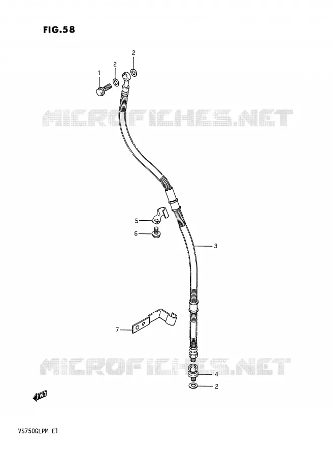 FRONT REMSLANG (MODELE F/G/H) Suzuki MOTO 750 INTRUDER 1987  VS750GLPH(E1)