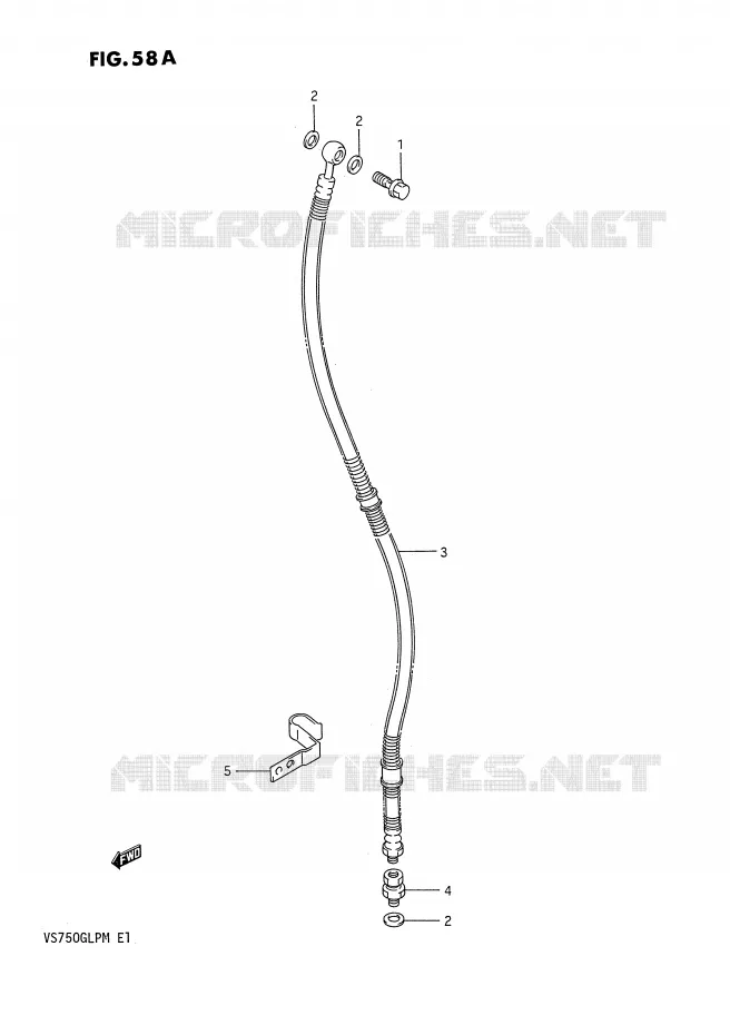 FRONT REMSLANG (MODELE J/K/L/M) Suzuki MOTO 750 INTRUDER 1987  VS750GLPH(E1)