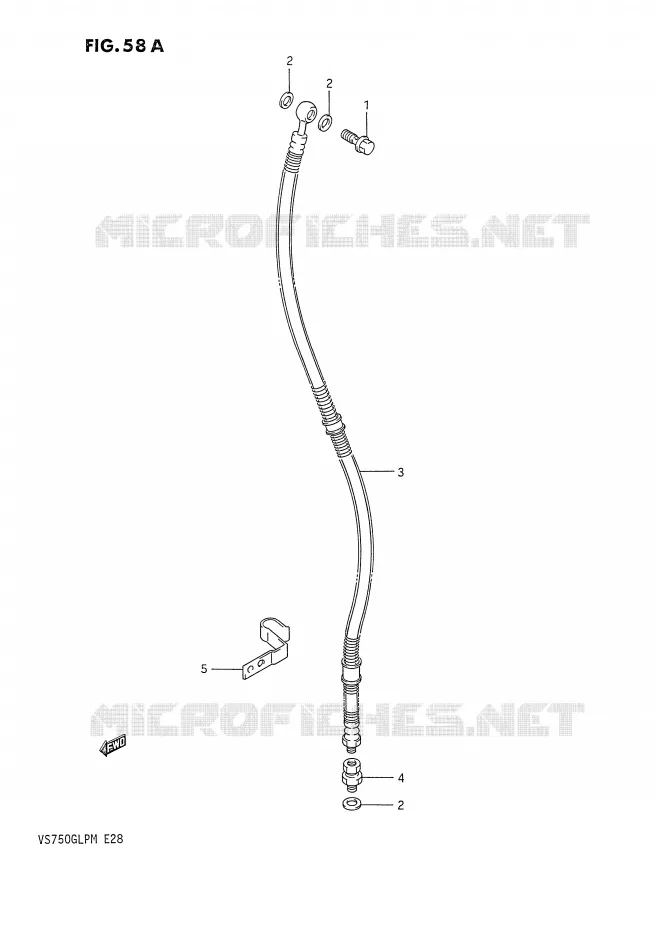 FRONT REMSLANG (MODELE J/K/L/M) Suzuki MOTO 750 INTRUDER 1988  VS750GLPJ(E28)