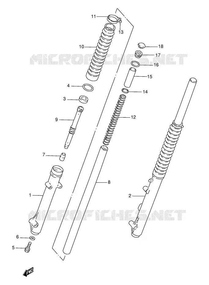 FRONT SCHOKDEMPER (MODELE K1 E71) Suzuki MOTO 185 TS-ER 2000  TS185ERY(E1)