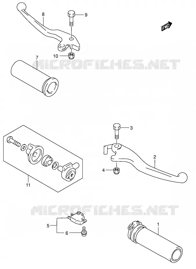 HANDGRIPS - LEVERS Suzuki MOTO 1400 INTRUDER 2006  VS1400K6(E3/E28)