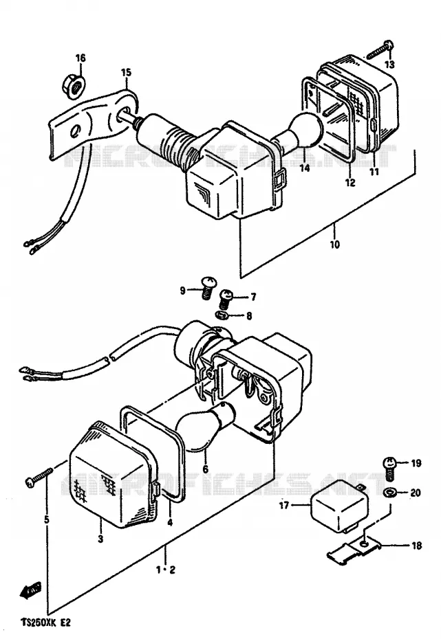 INDICATOREN (E1,E4,E24) Suzuki MOTO 250 TS-X 1986  TS250XG(E/G/H/J/K)