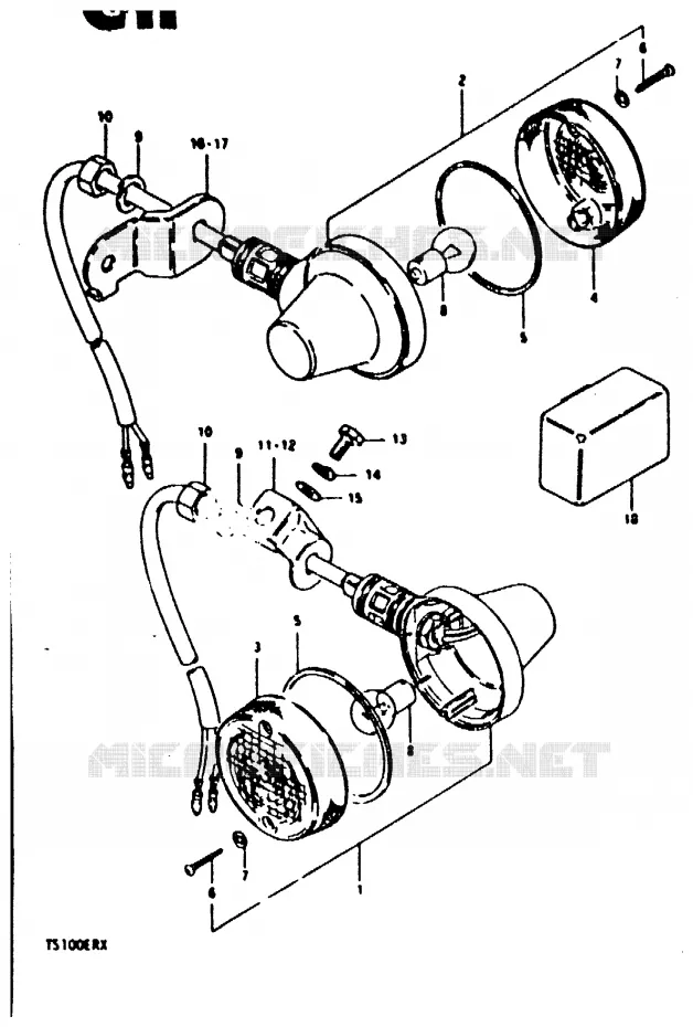 INDICATOREN (E2) Suzuki MOTO 100 TS-ER 1996  TS100ERT(T/X)