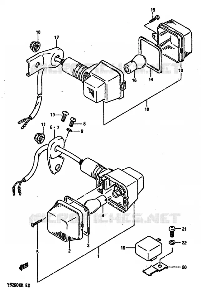 INDICATOREN (E21,E25) Suzuki MOTO 250 TS-X 1987  TS250XH(E/G/H/J/K)