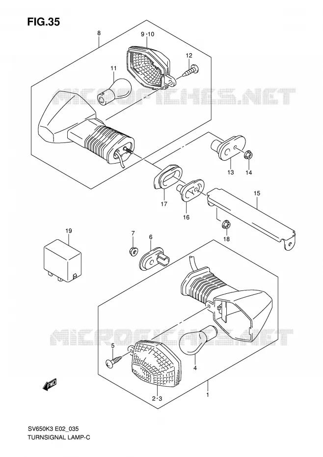 INDICATOREN (NOTE) Suzuki MOTO 650 SV-S 2003  SV650SK3(E2)