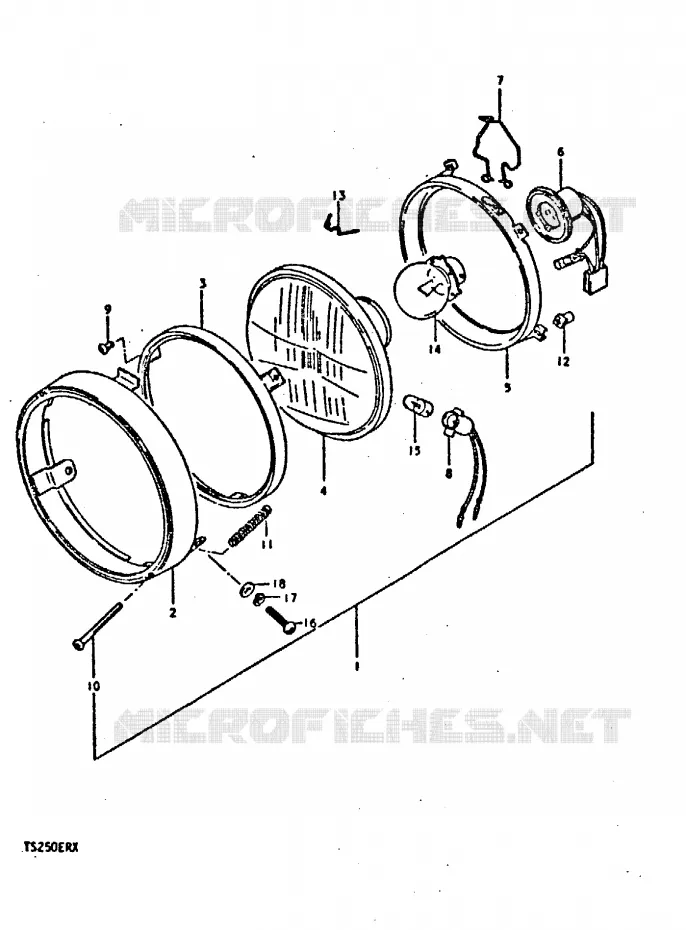 KOPLAMP (E4) Suzuki MOTO 250 TS-ER 1996  TS250ERT(T/X)