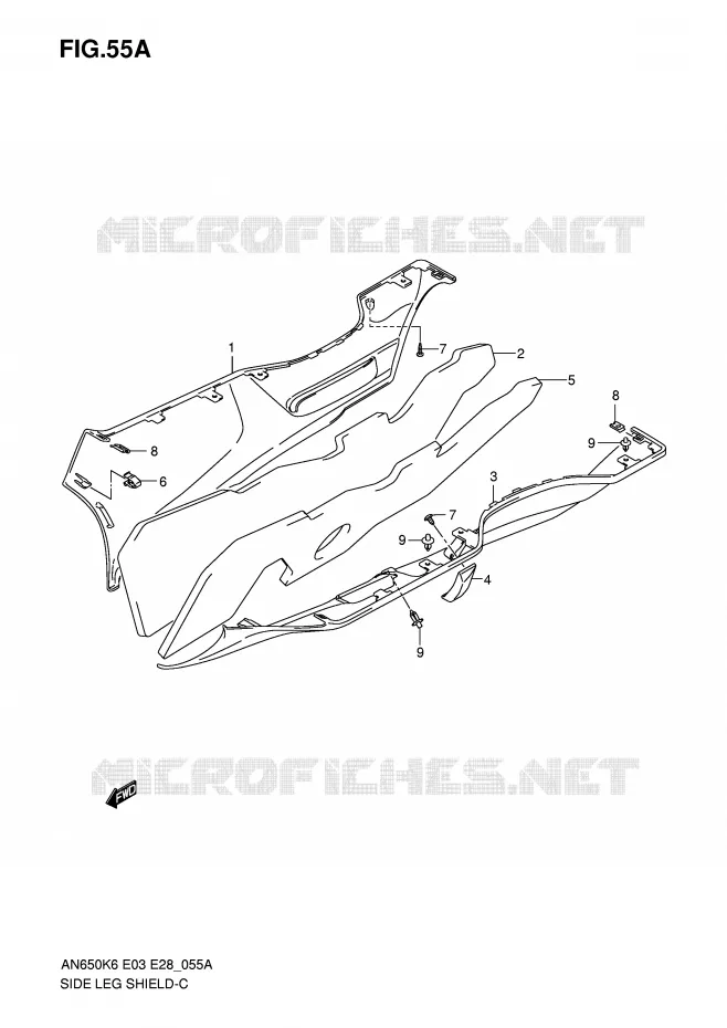 ONDERAANKLEDING (MODEL K7) Suzuki SCOOTER 650 BURGMAN 2006  AN650K6(E3/E28)