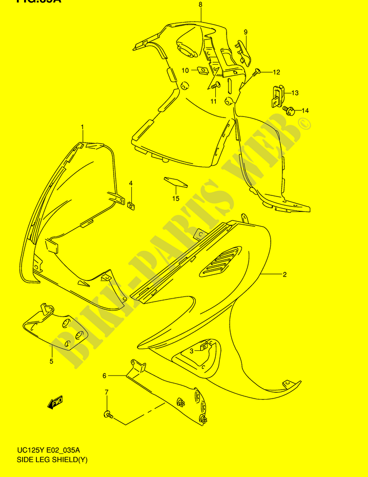 ONDERAANKLEDING (MODELE Y/K1) voor Suzuki EPICURO 125 2000