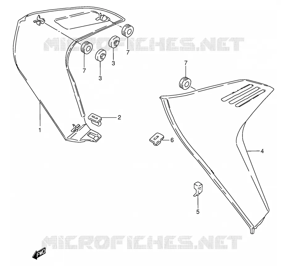 RADIATOR COVER (MODELE P/S) Suzuki MOTO 50 TS-W 1995  TS50WS(E6)