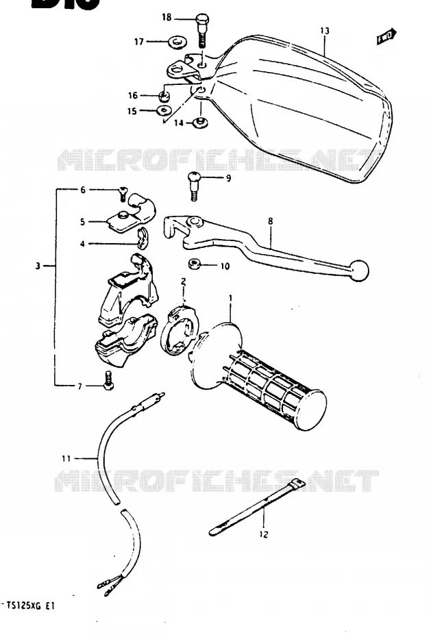 RIGHT SWITCH - HANDGREEP (MODEL E E18 F.NO.106210-/MODEL F/G) Suzuki MOTO 125 TS-ER 1986  TS125EG(E/F/G)