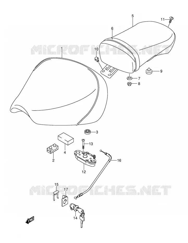 SEAT (MODELE K2/K3/K4) Suzuki MOTO 125 INTRUDER 2004  VL125K4(E2)