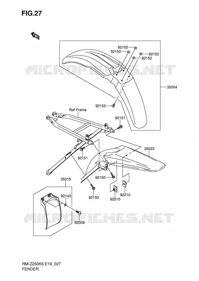 SPATBORD Suzuki MOTO 250 RM-Z 2006  RM-Z250K6(E19)