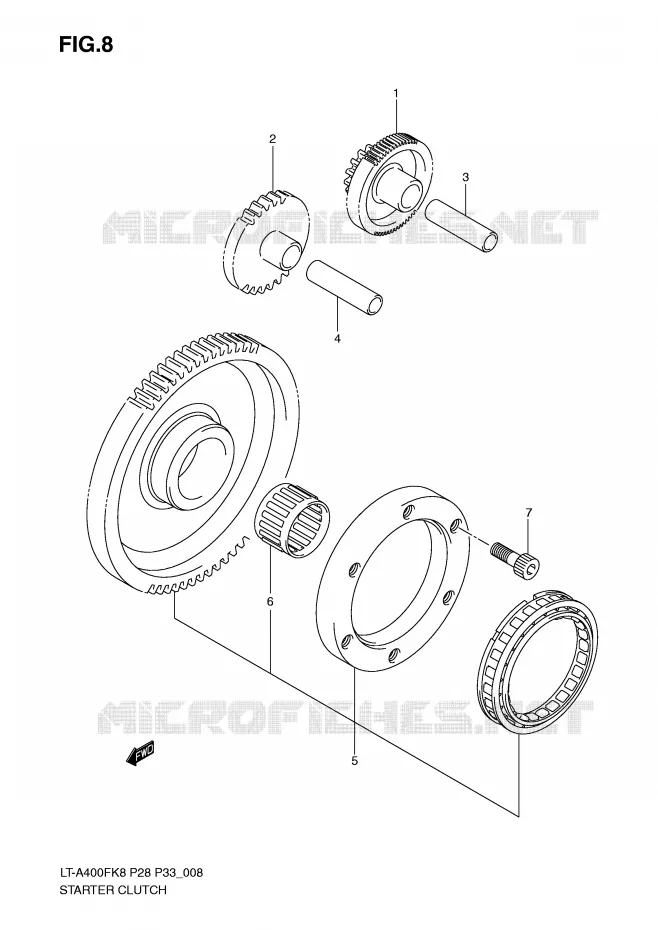 STARTMOTOR CLUTCH Suzuki QUAD 400 EIGER 2008  LT-A400FK8(P28/P33)