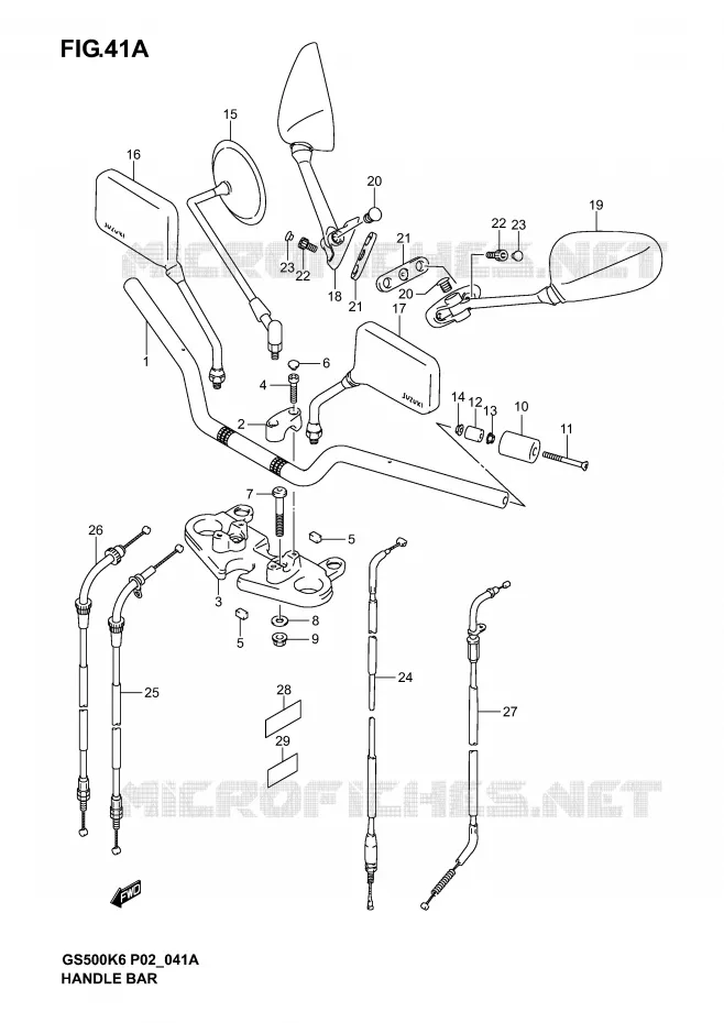 STUUR (MODELE K4/K5/K6) Suzuki MOTO 500 GS-F 2006  GS500FUK6(P19)
