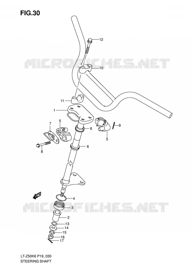 STUURKOLOM Suzuki QUAD 50 QUADSPORT 2013  LT-Z50L0(P19)