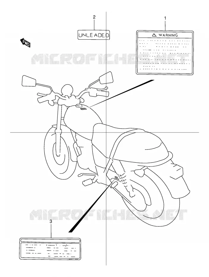 WAARSCHUWINGSLABEL Suzuki MOTO 125 TU 1999  TU125XTUX(E2)