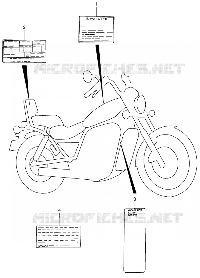 WAARSCHUWINGSLABEL Suzuki MOTO 800 INTRUDER 2002  VS800GLK2(E3/E28)