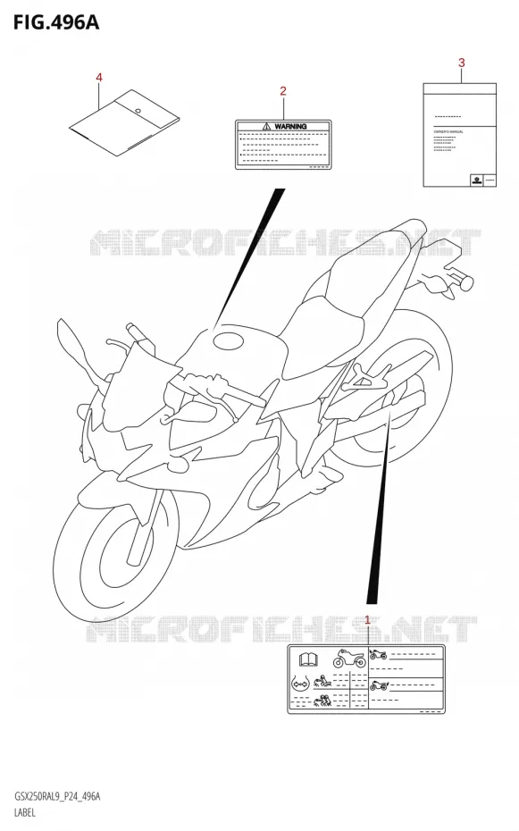 ETIKET Suzuki MOTO 250 GSX-R 2019  GSX250RA L9/GSX250RZA L9 P24