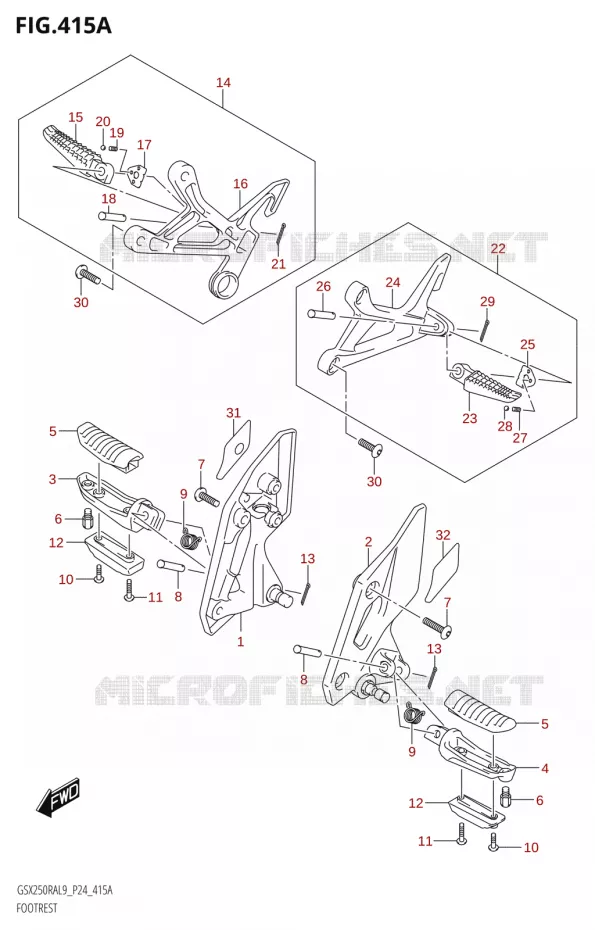 FOOTREST Suzuki MOTO 250 GSX-R 2019  GSX250RA L9/GSX250RZA L9 P24