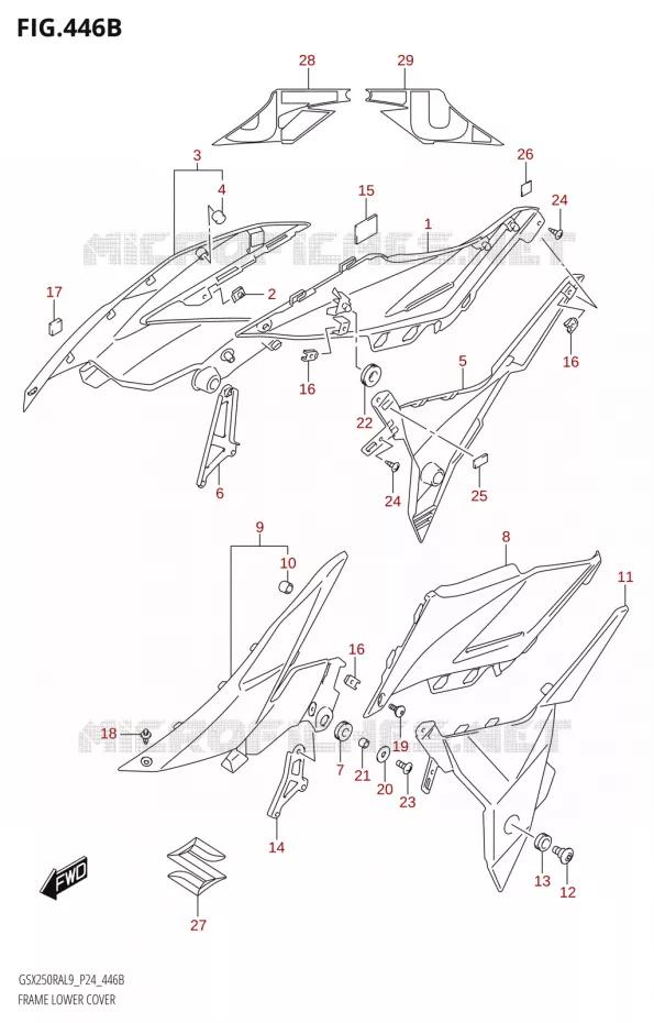 INNER KUIP (GSX250RZA:L9:P24) Suzuki MOTO 250 GSX-R 2019  GSX250RA L9/GSX250RZA L9 P24