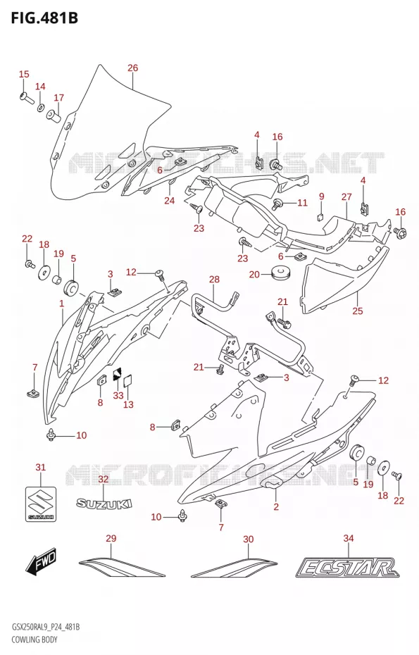 KUIP (GSX250RZA:L9:P24) Suzuki MOTO 250 GSX-R 2019  GSX250RA L9/GSX250RZA L9 P24