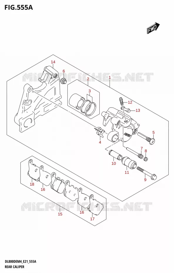 REAR CALIPER Suzuki MOTO 800 V-STROM 2024  DL800DEUC M4 (E21)