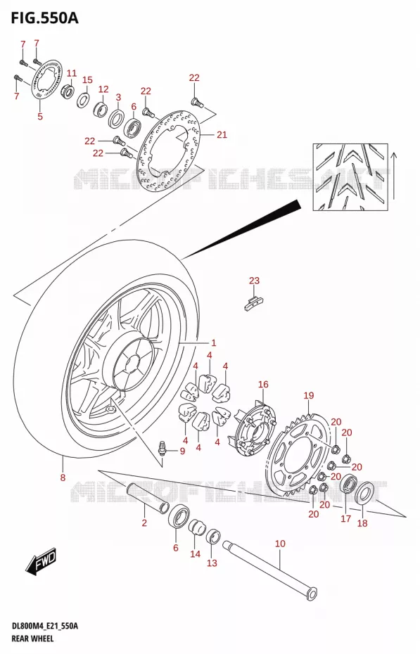 ACHTERWIEL Suzuki MOTO 800 V-STROM 2024  DL800RQ M4 (E21)