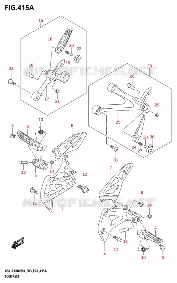 FOOTREST Suzuki MOTO 1000 GSX-R 2024  GSX-R1000A M4 E03 E28 E33