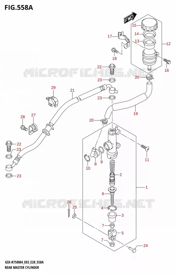ACHTER hoofdremcilinder Suzuki MOTO 750 GSX-R 2024  GSX-R750 M4 (E03,E28,E33)