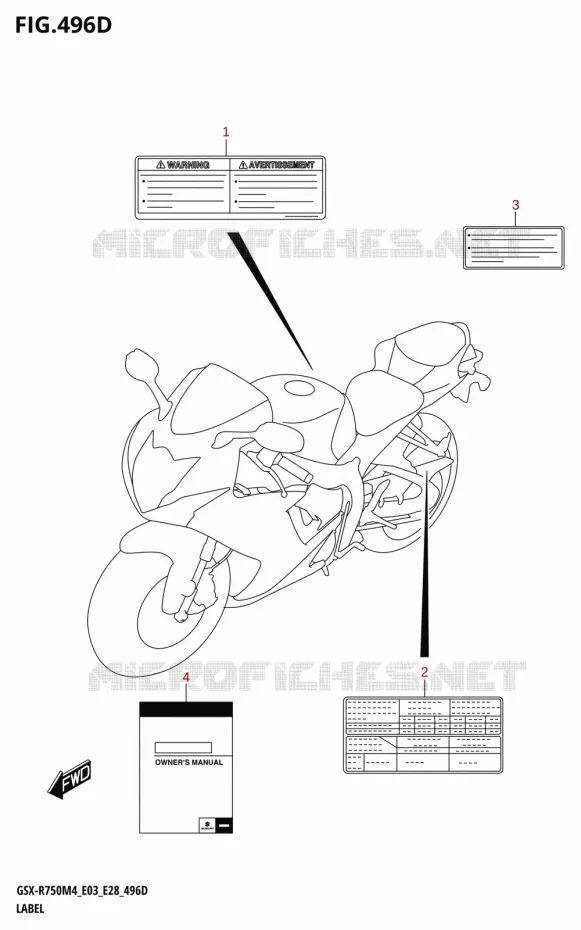 ETIKET (E28) Suzuki MOTO 750 GSX-R 2024  GSX-R750 M4 (E03,E28,E33)