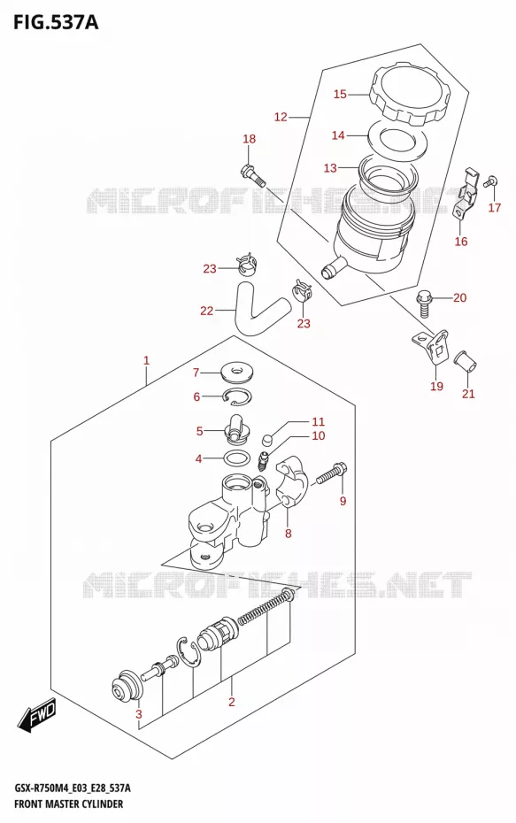 FRONT HOOFDREMCILINDER Suzuki MOTO 750 GSX-R 2024  GSX-R750 M4 (E03,E28,E33)