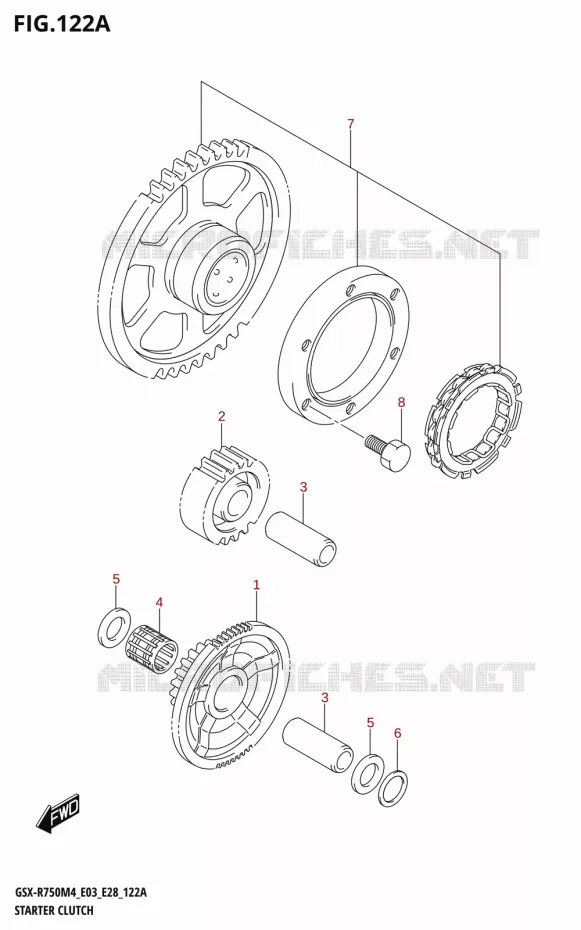 STARTMOTOR KOPPELINGS Suzuki MOTO 750 GSX-R 2024  GSX-R750 M4 (E03,E28,E33)