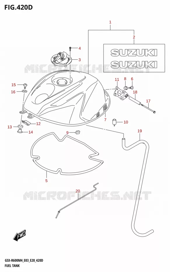 BENZINETANK (GSX-R600Z:E33) Suzuki MOTO 600 GSX-R 2024  GSX-R600 M4 (E03,E28,E33)