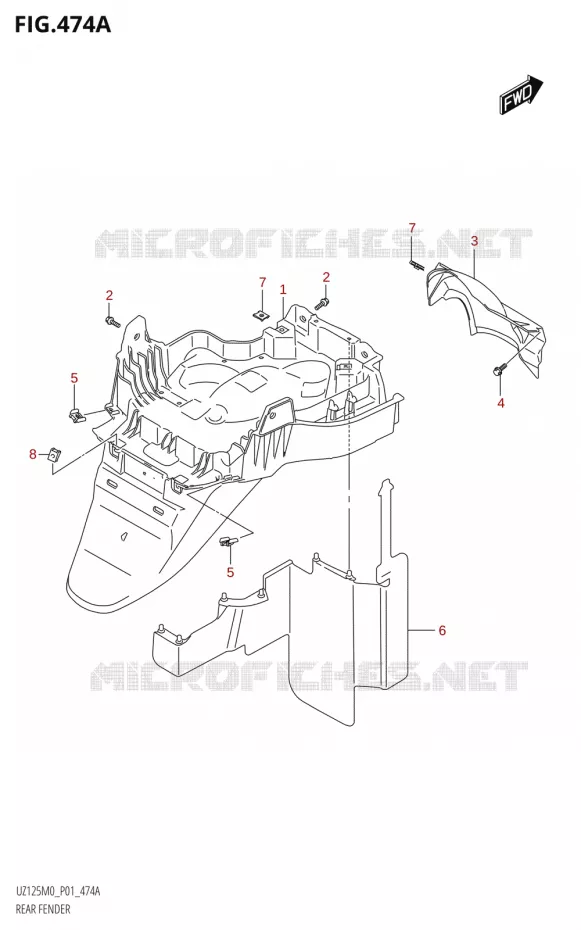 ACHTERSPATBORD Suzuki SCOOTER 125 ACCESS 2020  UZ125NE M0 (E01)