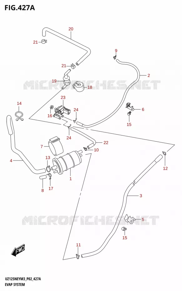 FUEL EVAP SYSTEM Suzuki SCOOTER 125 ADDRESS 2023  UZ125NEY M3 (P19)