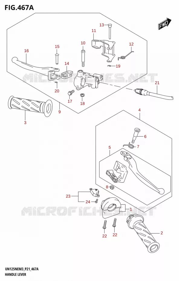 HEFBOMEN - HANDGRIPS Suzuki SCOOTER 125 AVENIS 2023  UN125NE M3 (P21)