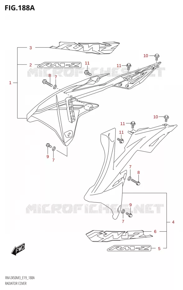 RADIATOR COVER Suzuki MOTO 450 RM-Z 2023  RM-Z450 M3 (E19)