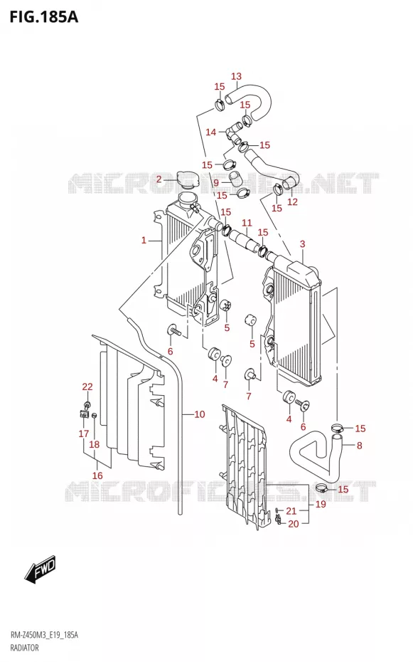 RADIATOR Suzuki MOTO 450 RM-Z 2023  RM-Z450 M3 (E19)