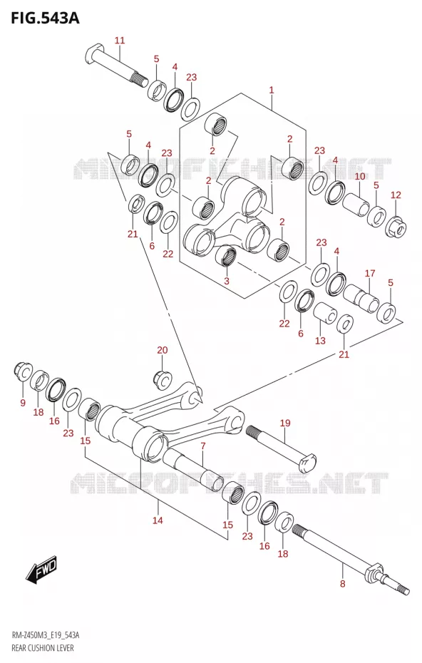 SCHOKBREKER AANEENSCHAKELING Suzuki MOTO 450 RM-Z 2023  RM-Z450 M3 (E19)