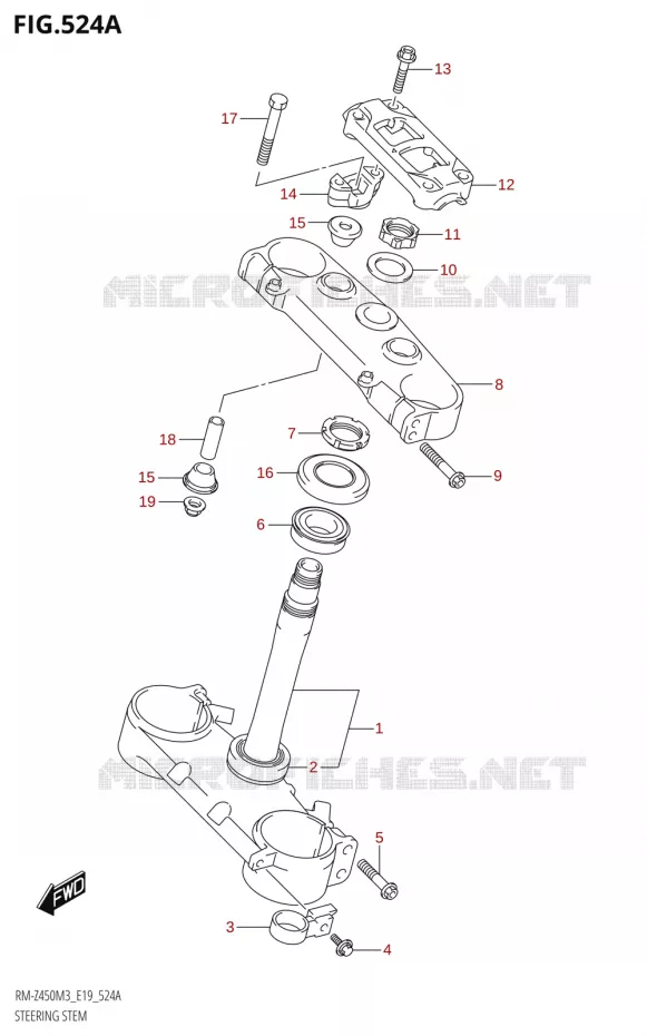 STUURKOLOM Suzuki MOTO 450 RM-Z 2023  RM-Z450 M3 (E19)