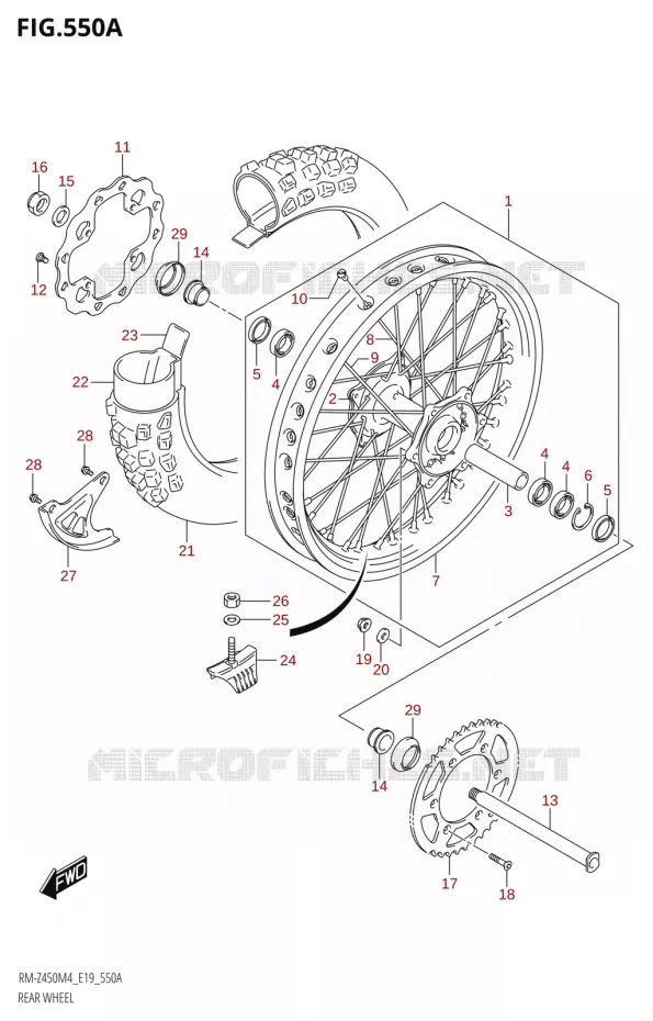 ACHTERWIEL Suzuki MOTO 450 RM-Z 2024  RM-Z450 M4 (E19)