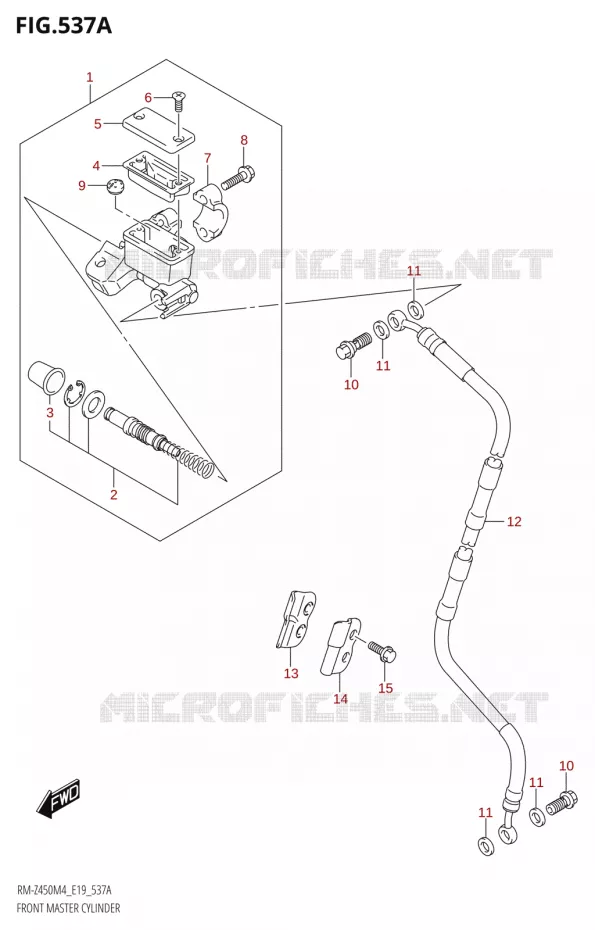 FRONT HOOFDREMCILINDER Suzuki MOTO 450 RM-Z 2024  RM-Z450 M4 (E19)