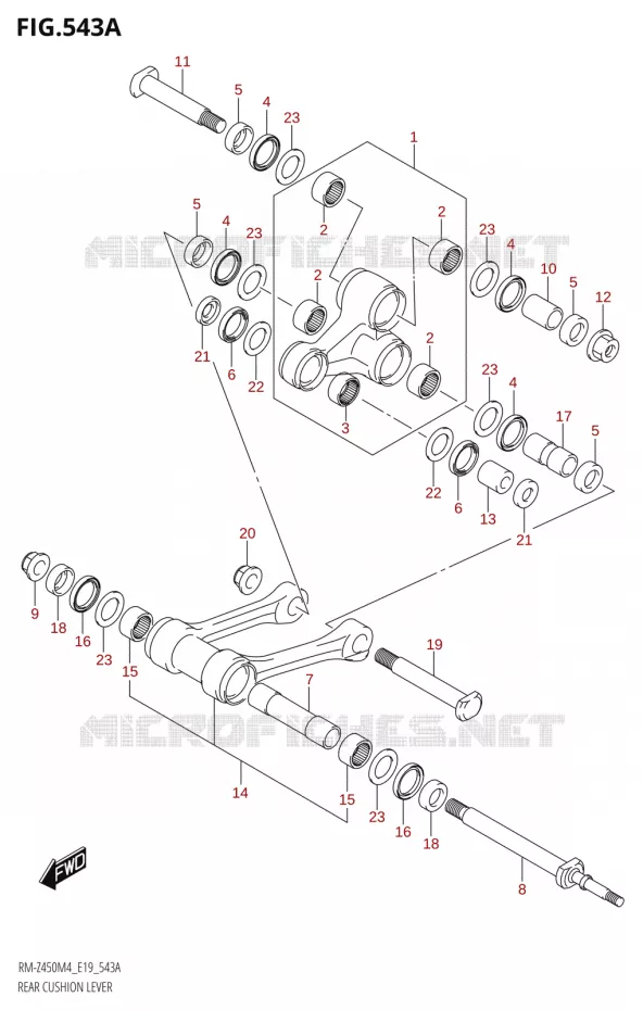 SCHOKBREKER AANEENSCHAKELING Suzuki MOTO 450 RM-Z 2024  RM-Z450 M4 (E19)