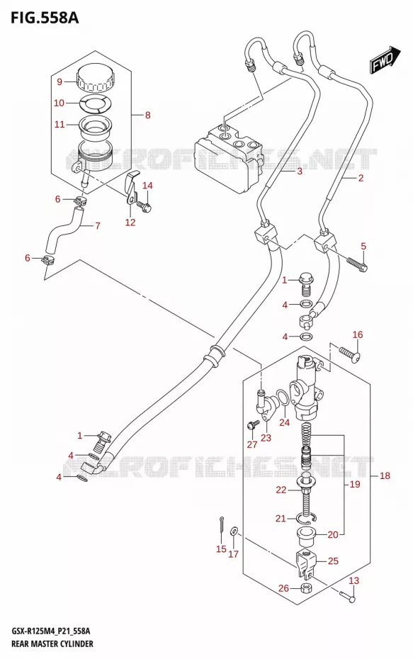 ACHTER hoofdremcilinder Suzuki MOTO 125 GSX-R 2024  GSX-R125RL 2024 M4 (P21)