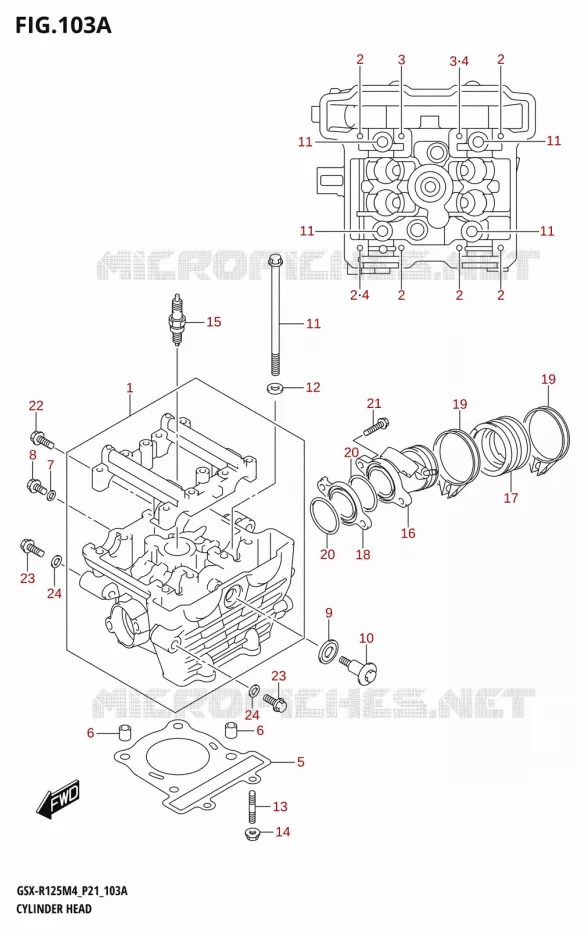 CILINDERKOP Suzuki MOTO 125 GSX-R 2024  GSX-R125RL 2024 M4 (P21)