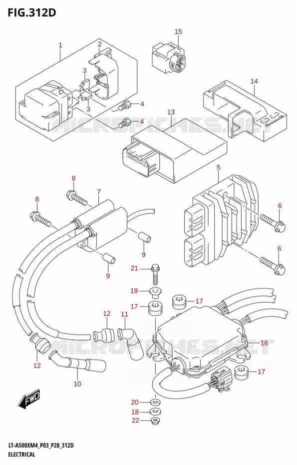 ELEKTRISCH ((LT-A500XP,LT-A500XPZ):P33) Suzuki QUAD 500 KINGQUAD 2024  LT-A500XM4 P03 2024 M4 (P03)